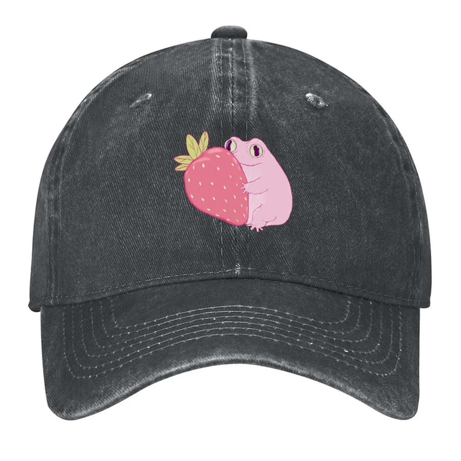 

Cute Strawberry Frog Baseball Cap sailor cap for men men's big size hat Unique hats cute Woman Men's