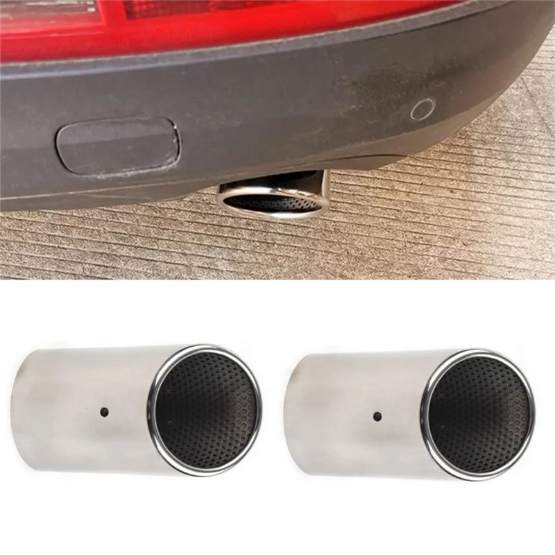 Stainless Steel Car Exhaust Straight Tail Pipe Tips Cover for Audi Q7 2007-2011 Car Accessories