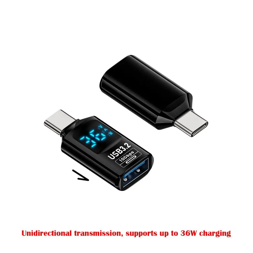 

1 PCS Digital LED Display USB 3.2 Adapter 36-60W 10Gbps Power Meter Tester Data Transmission Smart Chip USB C Extension