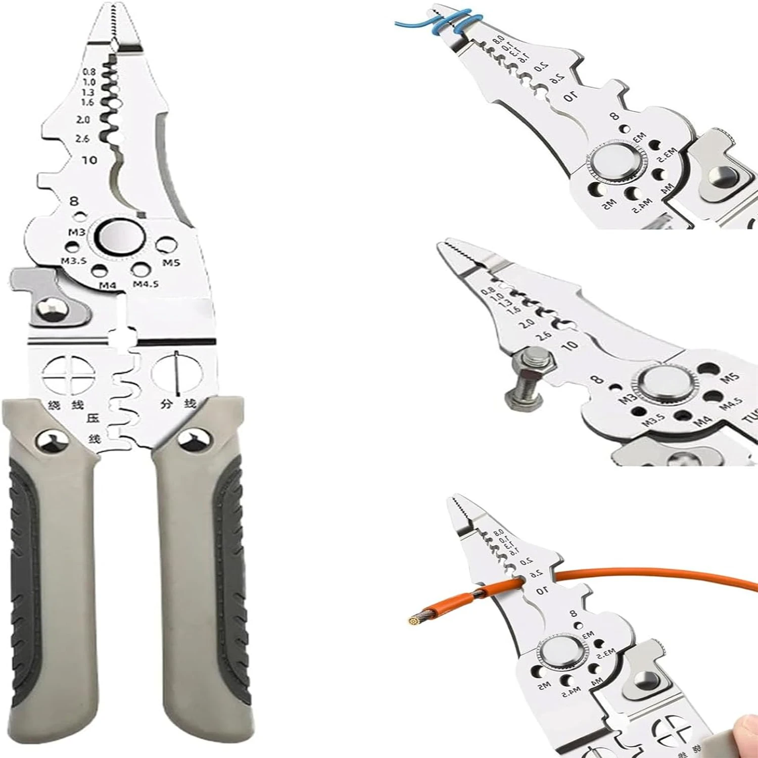 Multifunctional Wire Stripper Crimper Cutter Pliers - Professional Electrical Stripping Tool - Adjustable Strippers & Crimping T