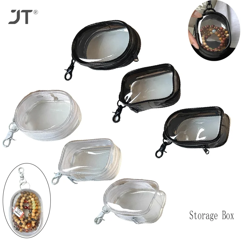 Jewelry Organizer Transparent Storage Box Pouch Mystery Box Plastic Box Cute Doll Bag With Keychain Dustproof Case