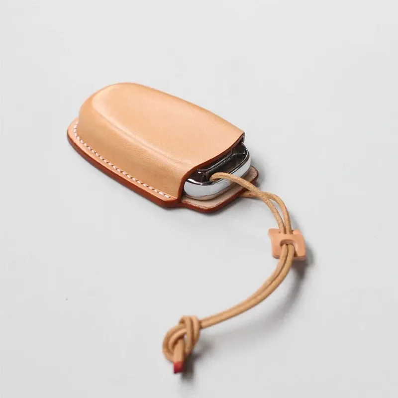 for HJKL for Audi A4 A5 A6 A8 Q5 Handmade Vegetable Tanned Leather Shaped Key Bag