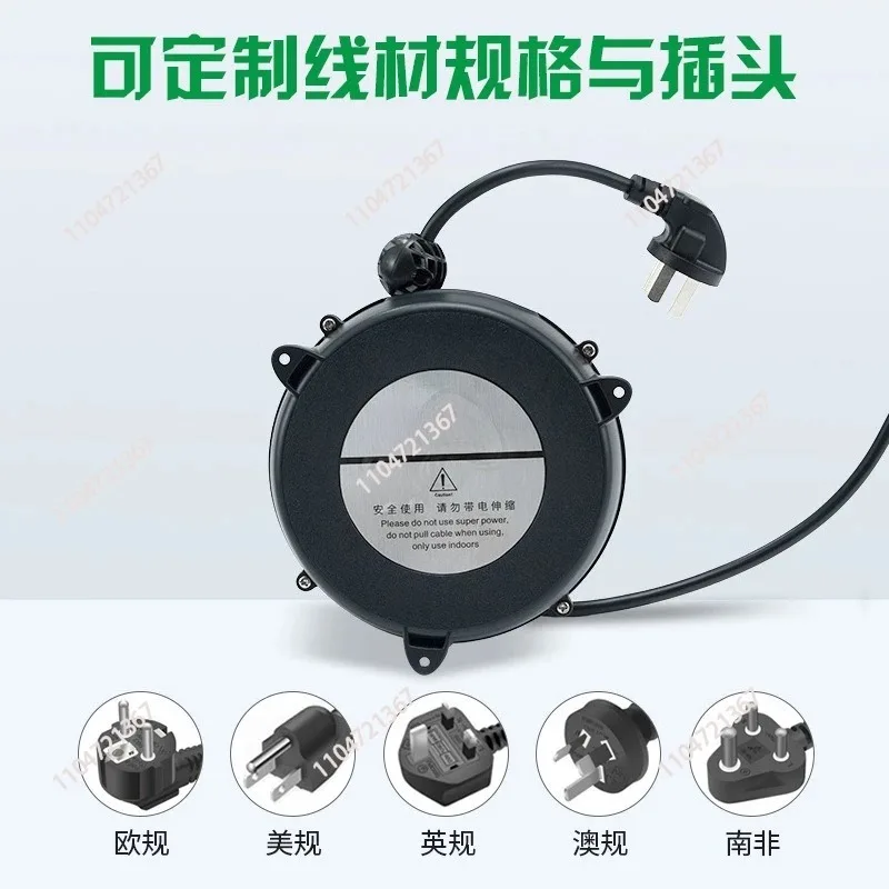 1500w-3000w for ML-0612 220v H05VV-F 3G1.5mm2 x 2.5M(L) cable reel drum electric cord reel retractable with plug  1pcs