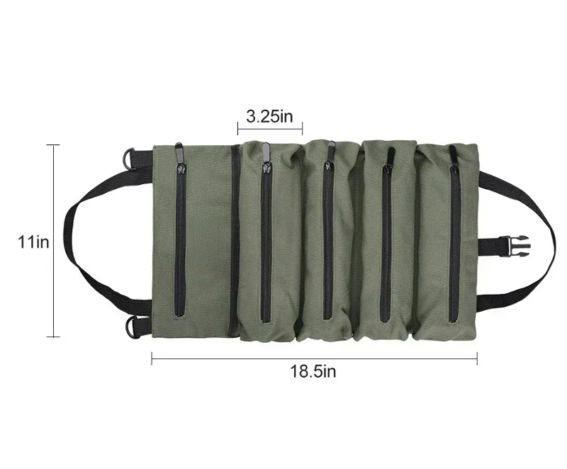 Tools Storage Bag Case Portable Tool Roll Pouch Wrench Screwdriver Pliers Roll Case Canvas Roll Tool Organizer