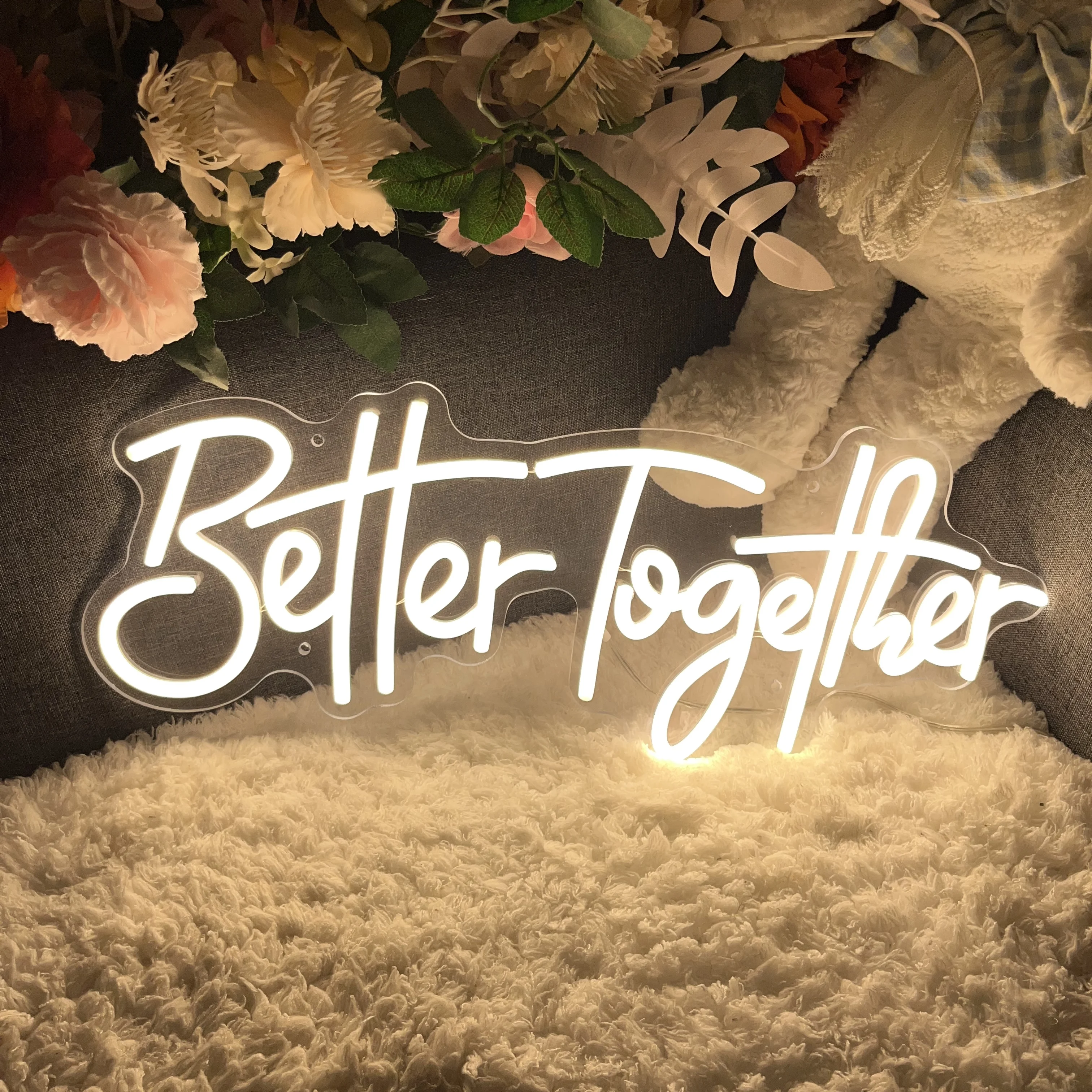 Better Together Neon LED Sign Wedding Party Wall Hanging Decor Tie Death Neon Lights Wedding Bedroom Room Decoration Neon Signs