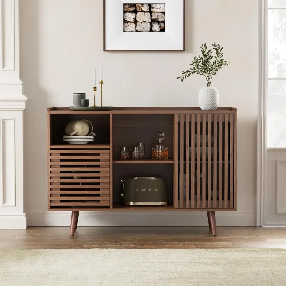 

Storage Cabinet, 47.2" Buffet Cabinet with Storage, Mid-Centery Sideboard Coffee Bar Cabinet with Silding Door for Living Room
