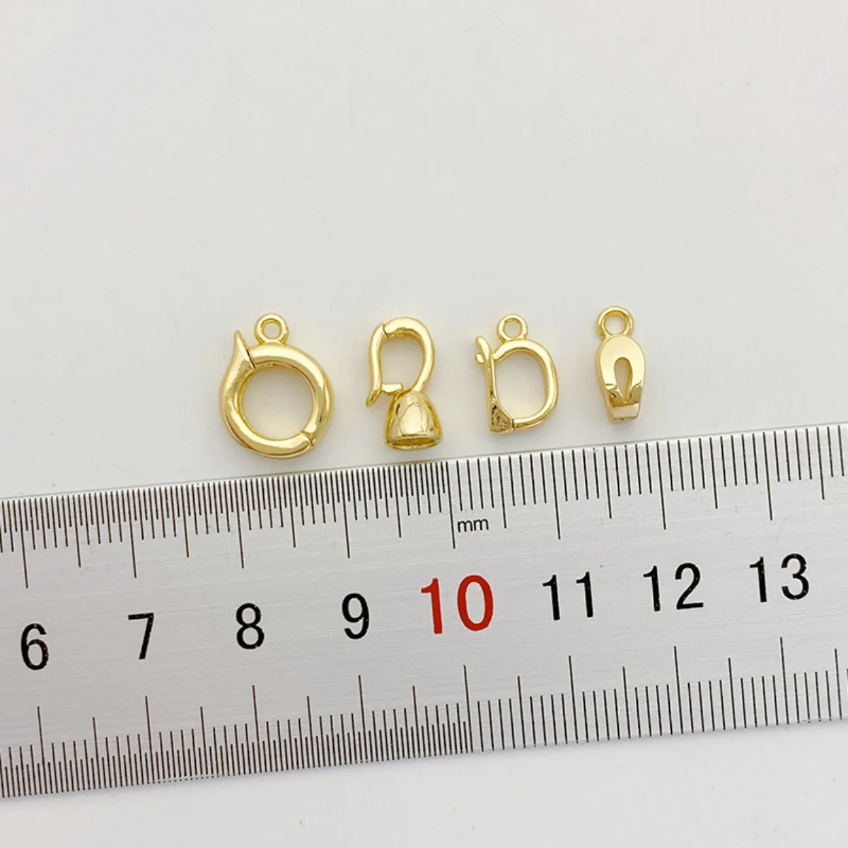 14K Gold Plated Pearl Necklace Button Bracelet Pendant Buckle Connector Tail Buckle DIY Jewelry Findings