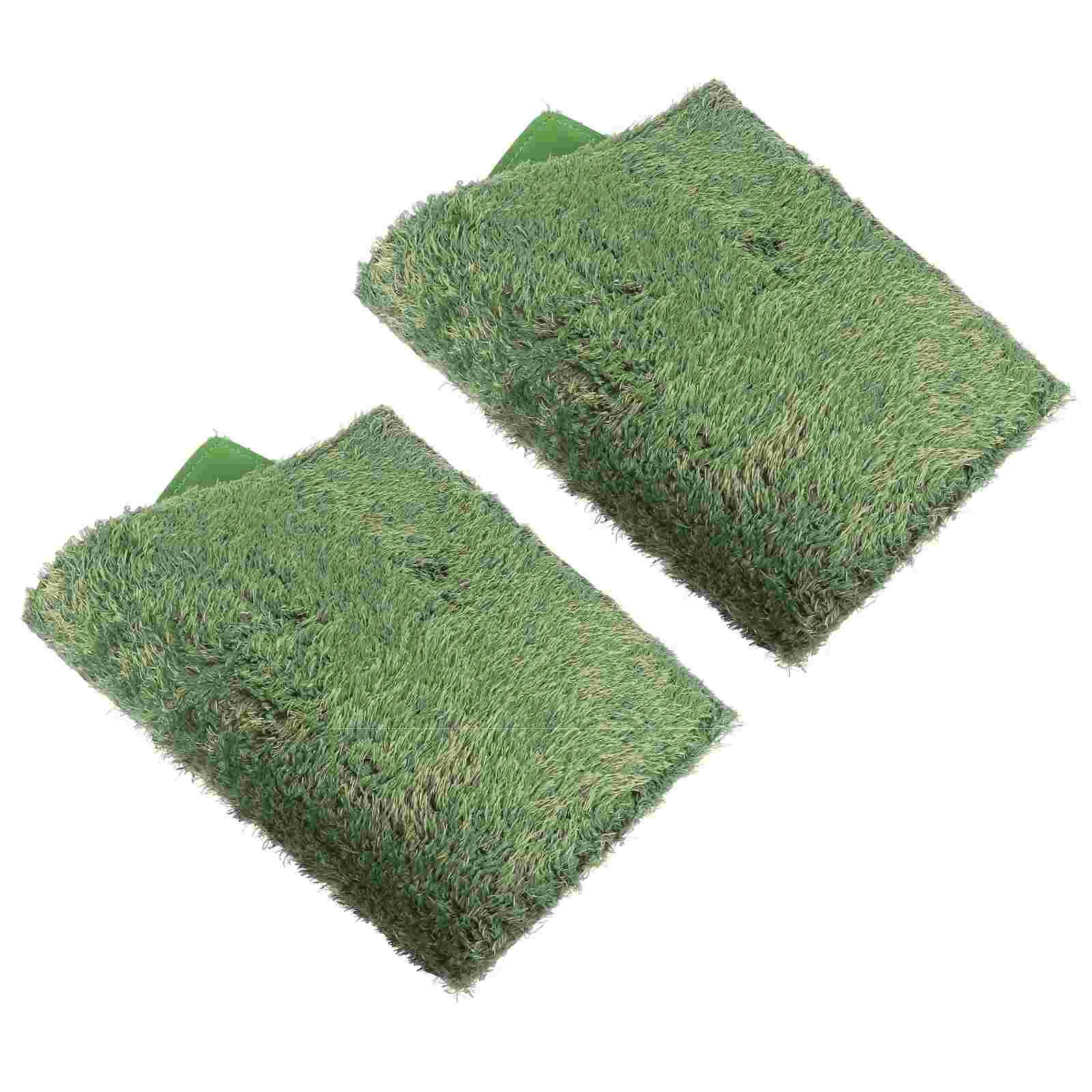 

2 Pcs Amphibious Reptile Carpet Lizard Mat Habitat Animal Geckos Cotton Imitation Crawler Mats Moss Substrate Lizards