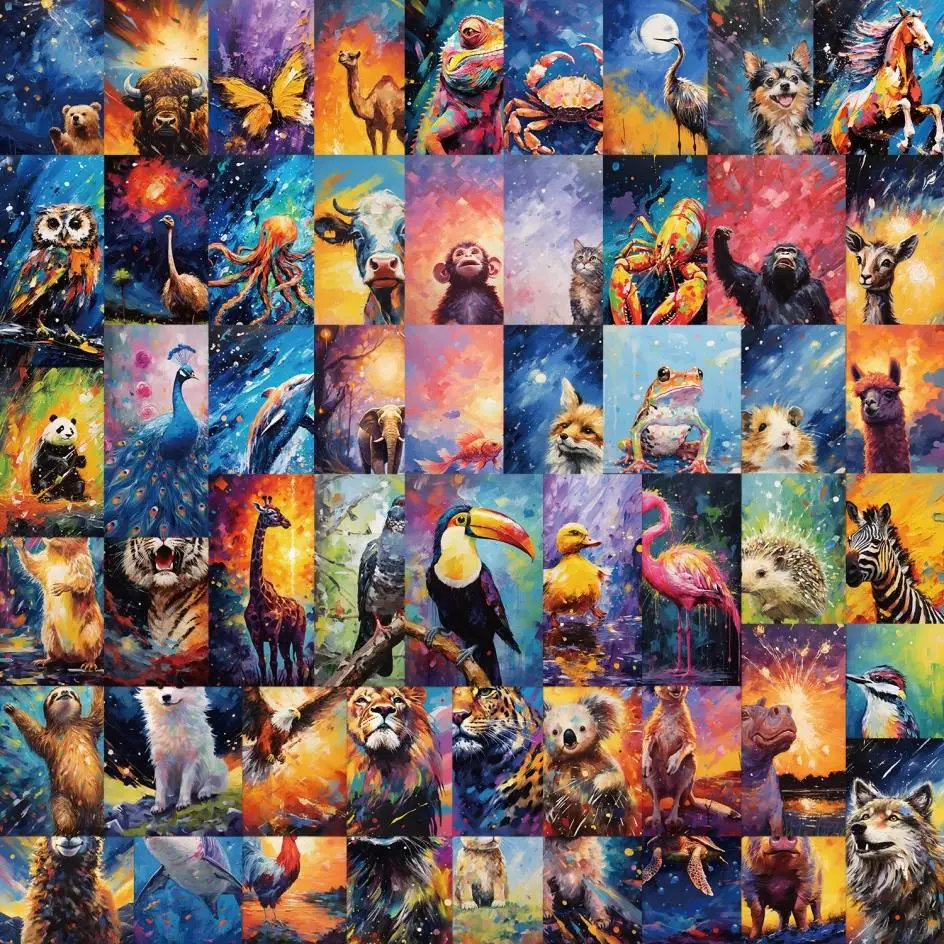 55PCS Cartoon Galaxy adesivi animali colorati decorazione Skateboard Computer Laptop Cute Kawaii Graffiti Sticker all'ingrosso