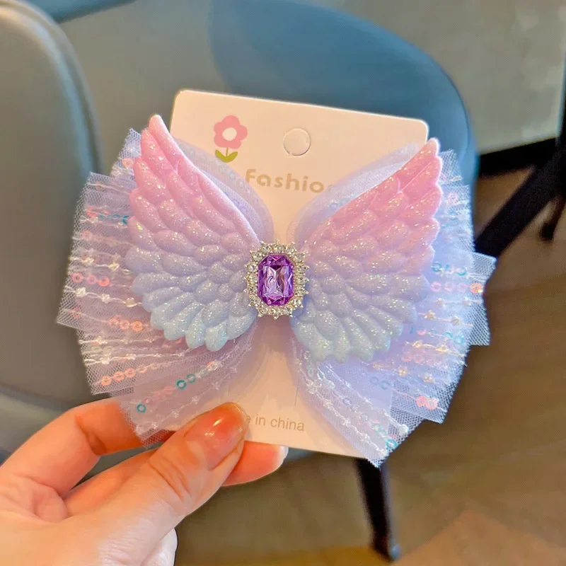 Angelic Butterfly Knot Hair Clips Children's Fairy Tale Style Baby Girl Performance Program Versatile Hair Accessories