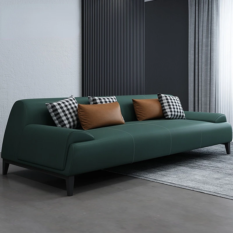 

Italian luxury technology cloth sofa wash-free, straight-row living room, three-person latex fabric sofa, full set.