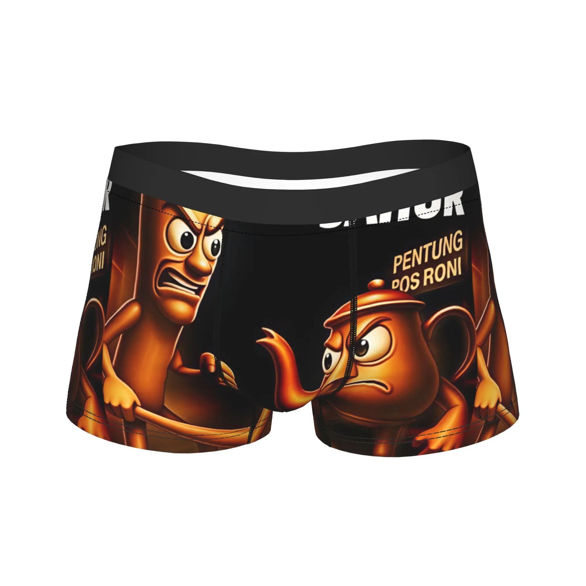Tung Tung Sahur Angry Teapot Battle Funny Meme Underwear  Men Boxer Brief Breathable Boxershorts Hot Sale Print Oversize Panties