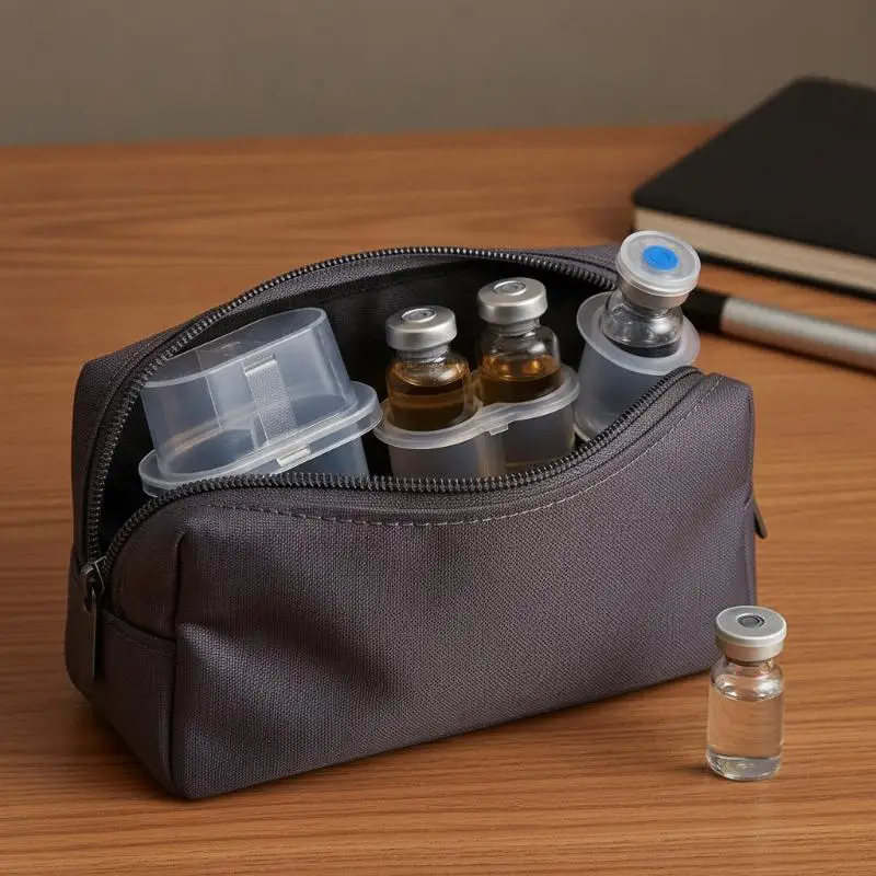 2-Slot Microtube Vial Peptide Storage Case Shockproof Portable for Fridge Freezer University Lab Sample Management