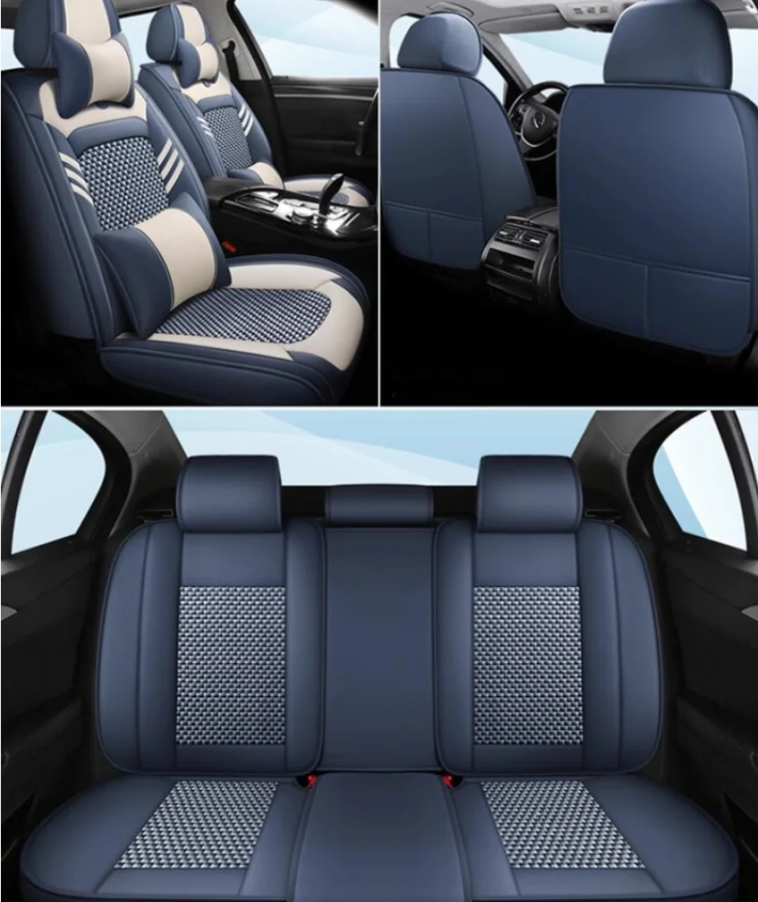 

Good quality, Front and back car seat covers + Steering wheel cover for Hyundai Kona 2024-2018 breathable seat case seat cushion
