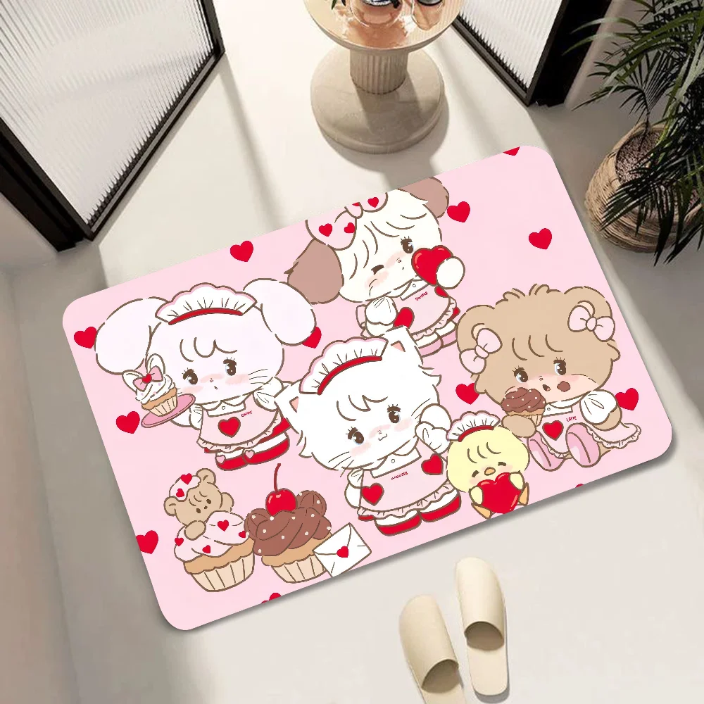 1PC Cute Cartoon Mikko Illustrations Floor Mat Door Mats Household Carpets Foot Mats Kitchen And Bathroom Absorbent Non-slip Mat