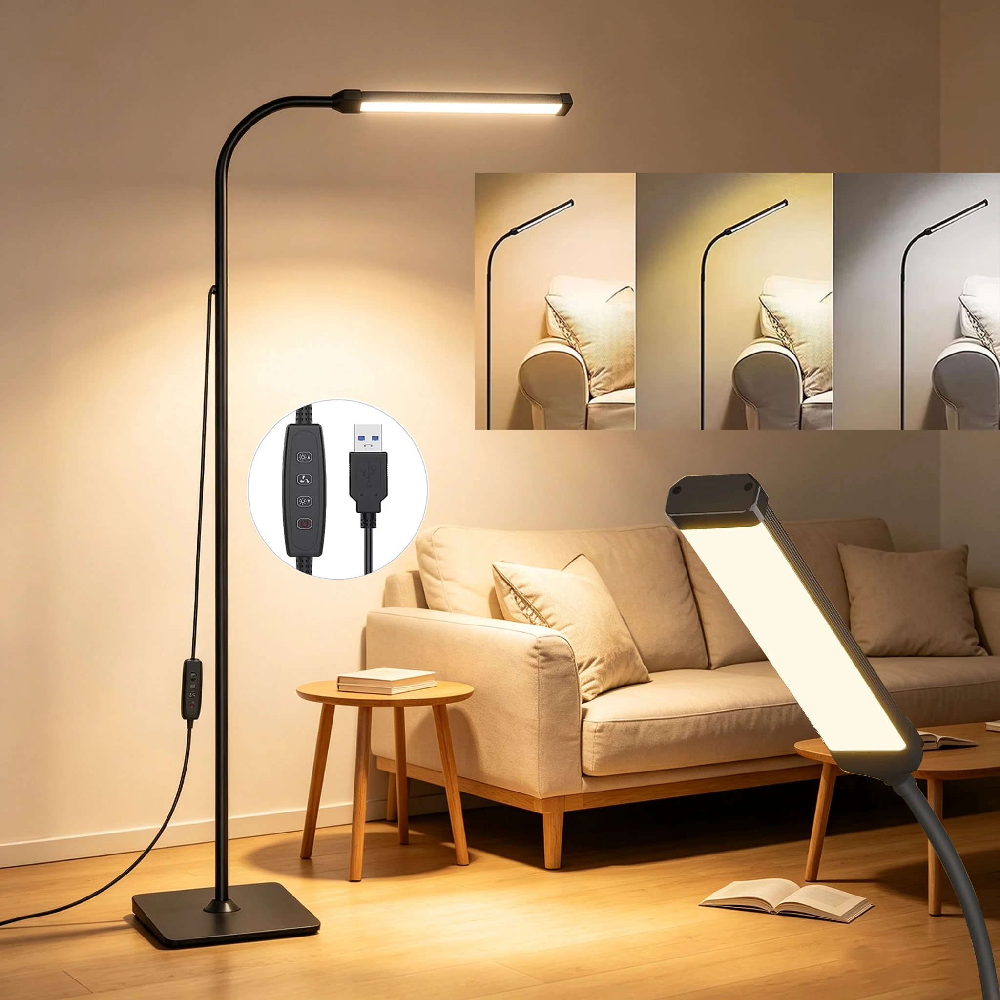 Office Tech Flexible - Lampu Lantai LED 120 LED, Lampu
