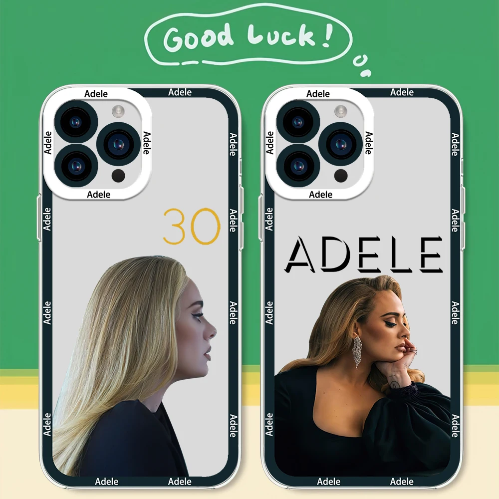 Singer A-Adele 30 Phone Case for iPhone 12 11 13 14 15 16 Max Pro Plus Transparent Bezel Cover