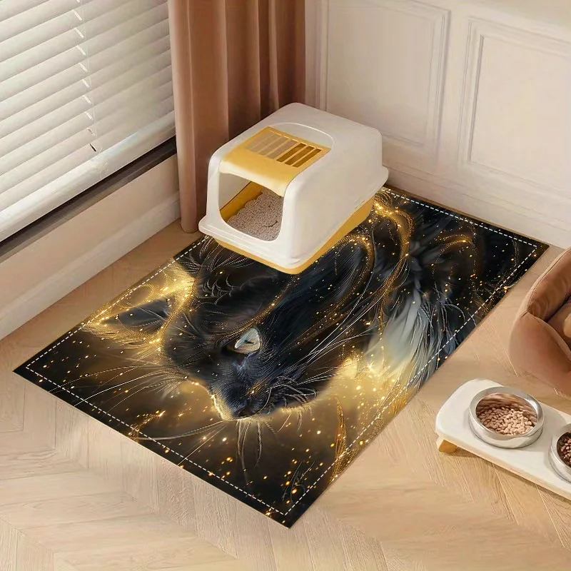 

1 шт., креативный коврик для кормления домашних животных, красочный принт с очаровательным рисунком кошки, коврик для кормления собак и кошек, коврик под миску для кошки.