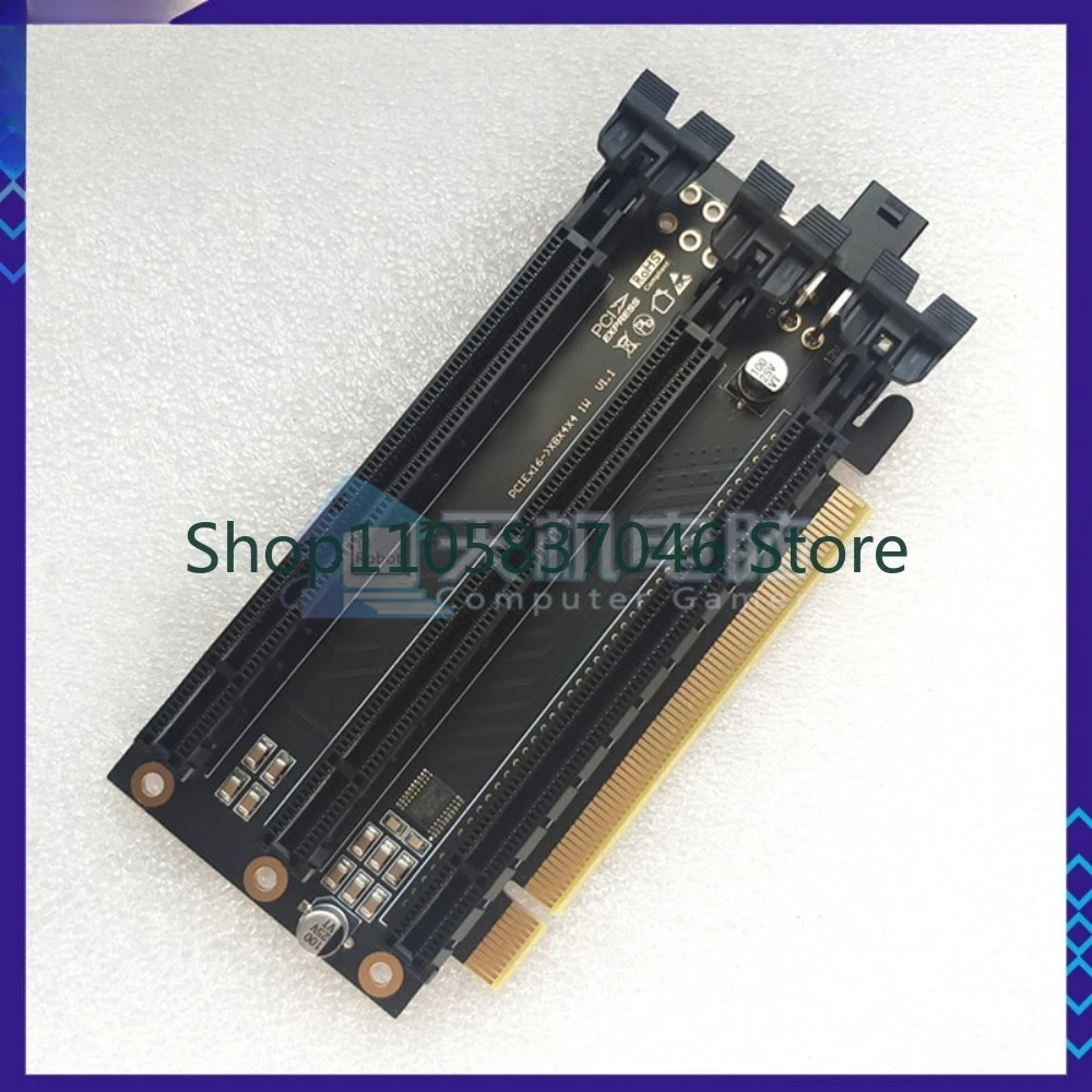 PCIEX16 graphics card slot with one to horizontal adapters X8X4X4 adapter card ITX slot extension split