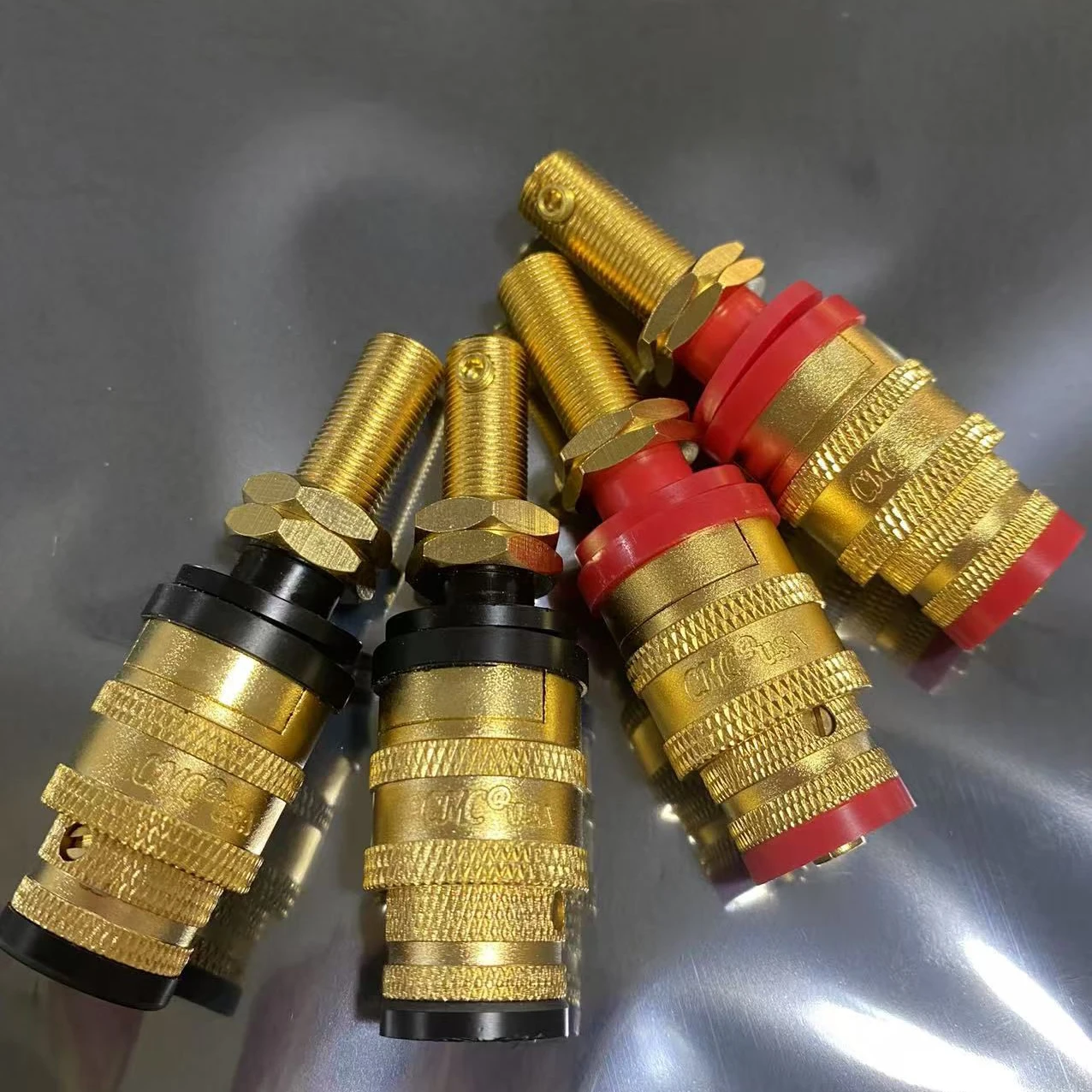 878L-S عمود ربط 0763 مطلي بالذهب محطة ملزمة آخر قفل برغي لتقوم بها بنفسك عمود ربط لمكبر للصوت #3