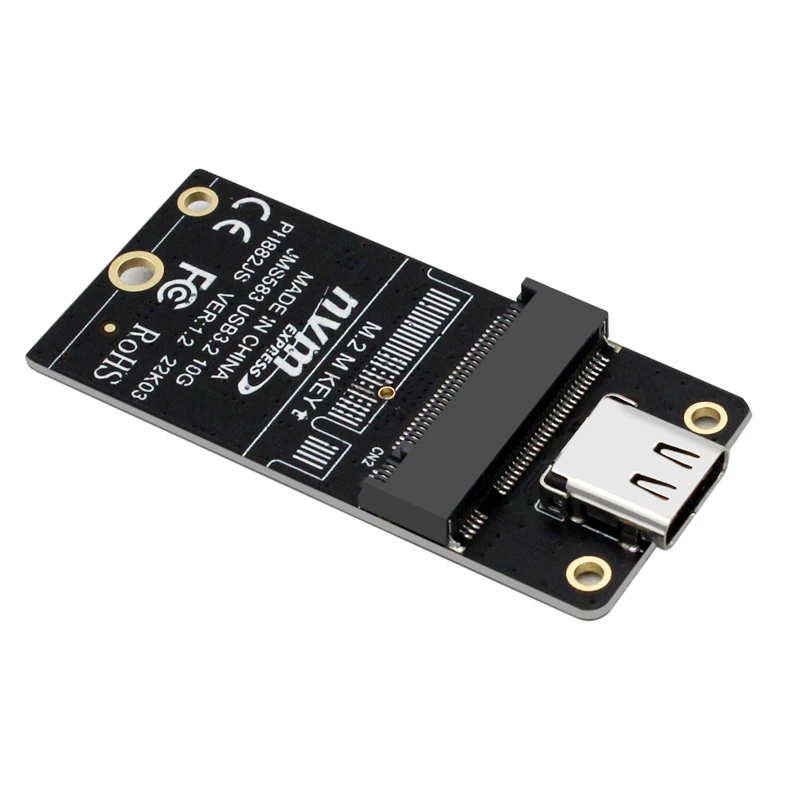 Adaptador usb nvme para usb 3.1 tipo c 10gbps riser m2 pcie nvme ssd para usb c conversor jms583 chip m chave para 2230 m.2 ngff ssd