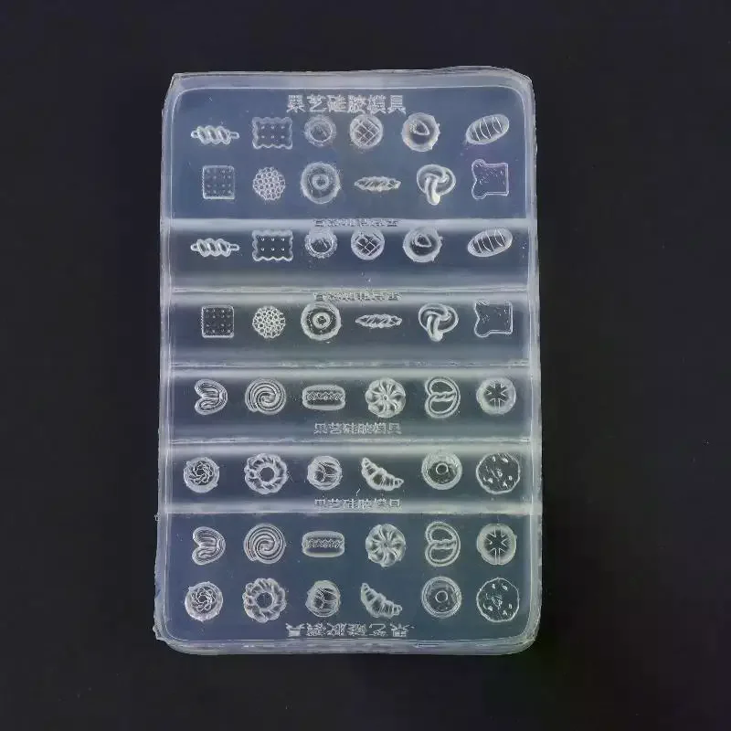 Nail Art Silicone Mold Mini Dessert Mold Bread Croissant Toast Biscuits Baking Tools Diy Silicone Nail Art Templates Nails Mold