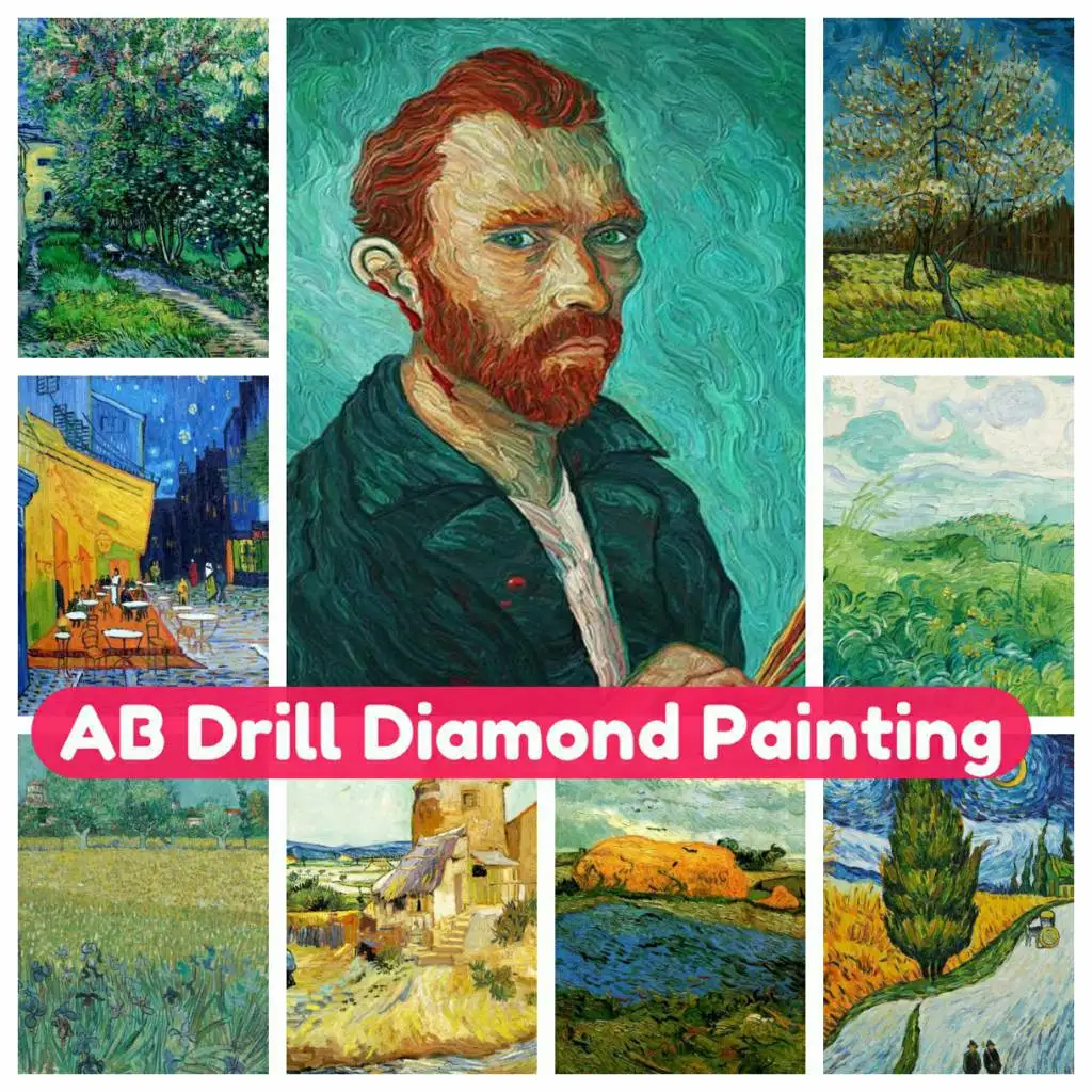 

Van Gogh Great Art Mosaic Art AB Diamond Painting Handmade Cross Stitch Rhinestones Full Drill Round Square New 2024