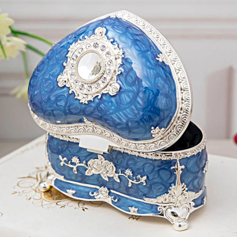 Fashion Heart Shape Large Size Metal Jewelry Box With Gift box Decoration Tin Boxes Jewelry Container For Girl' JB035