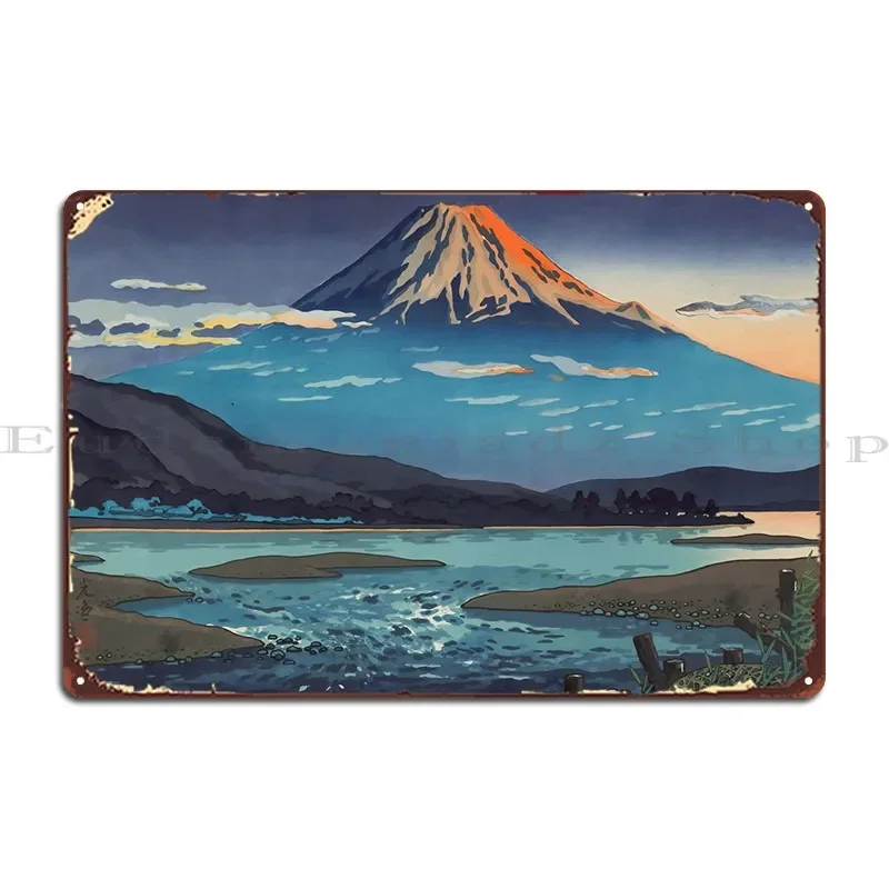 Ukiyo E Tokaido Fujikawa Металлический знак Паб Печать Вечеринка Клуб Дизайн Оловянная вывеска Плакат