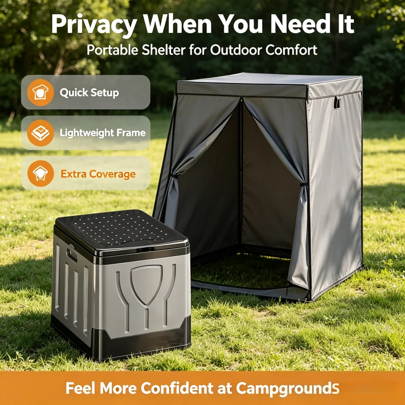 Portable Outdoor Toilet Camping Potty Car Emergency Toilet Foldable Sturdy Commode for RV Hiking Self‑Drive Outdoor Use Adults - view 6
