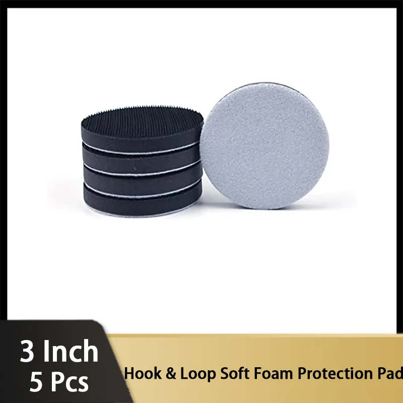 3 Inch Hook and Loop Interface Pad Kit 5 Pcs Soft Foam Protection Buffering Pad Used Between Sanding Discs Polishing Pads