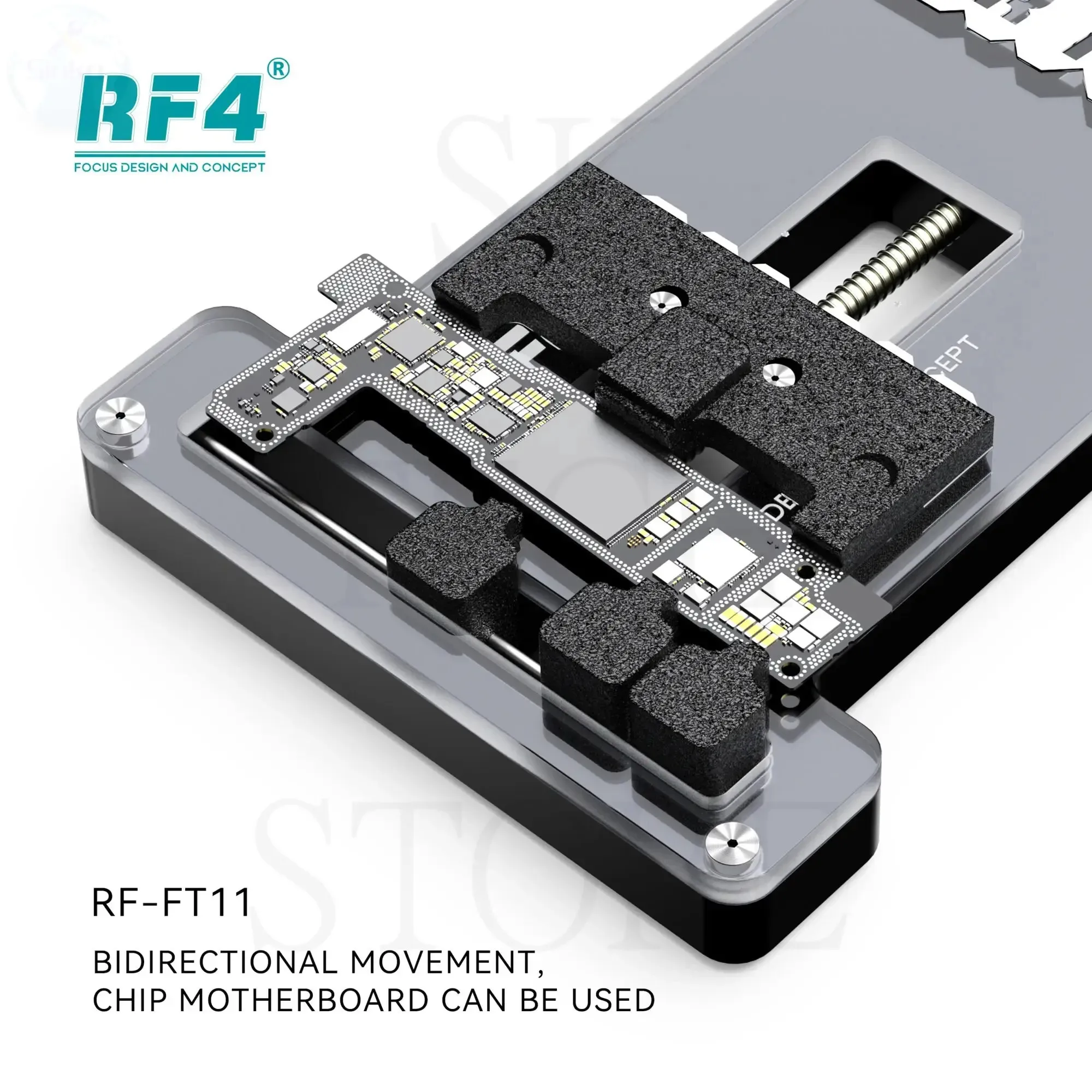 RF4 FT11 Mobile PCB Clamp, Motherboard Fixture, Chip, CPU, Operação IC, Resistente à Temperatura, Fixação