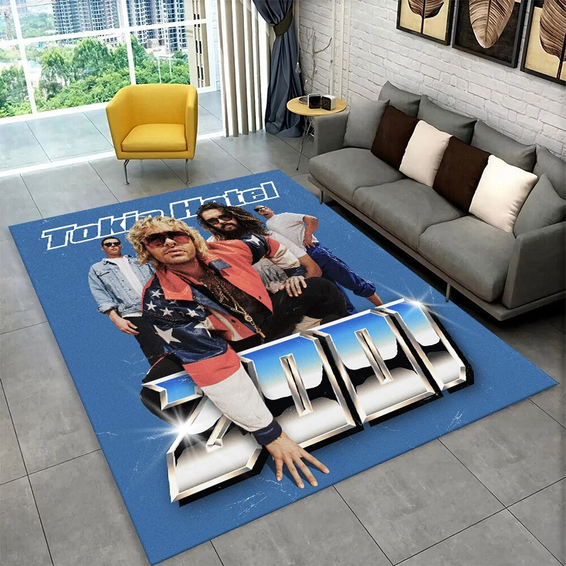 Rock Band Tokio Hotel Bill Kaulitz Carpet Rug for Bedroom Living Room Sofa Playroom Doormat Home Decor,Kid Area Rug Non-slip