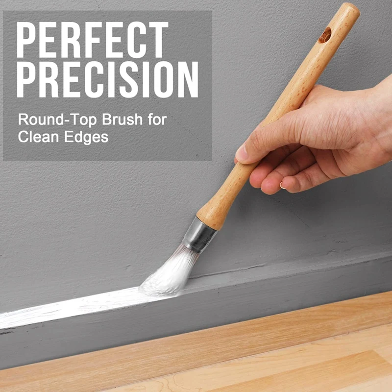 Trim Paint Brush,Edge Painting Tool Kit,Round Trim Brushes For Corner,Touch Ups,Artwork,House Wall Edges 3-Pack 15/18/21Mm