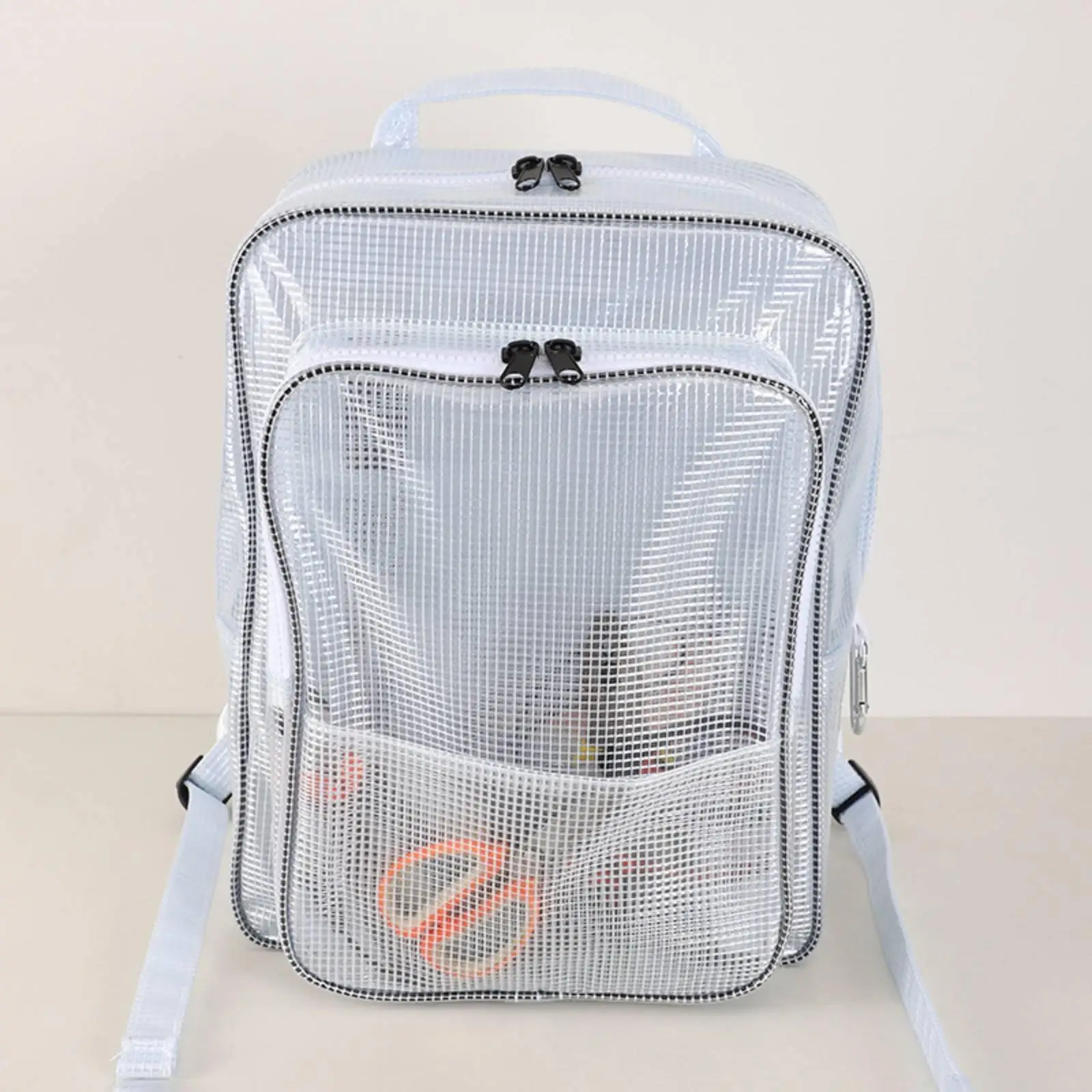 PVC Mesh Anti Static Grid Rucksack Waterproof Travel Backpack for Commuting School Daily Carry