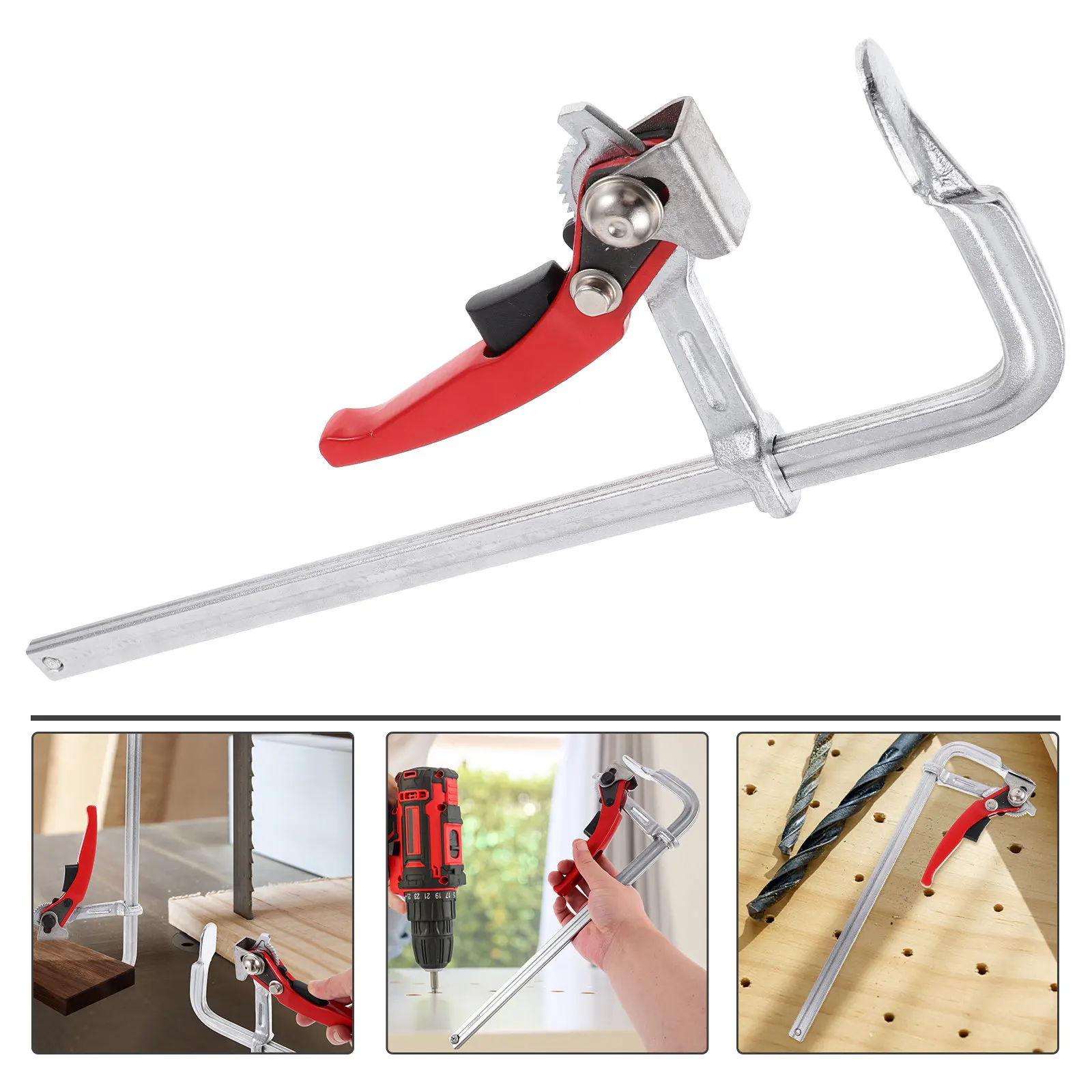 1Pcs Heavy Duty Track Clamp Premium Carbon Steel Woodworking F Clamp Comfortable Grip Labor Saving DIY Carpentry Auxiliary Tool