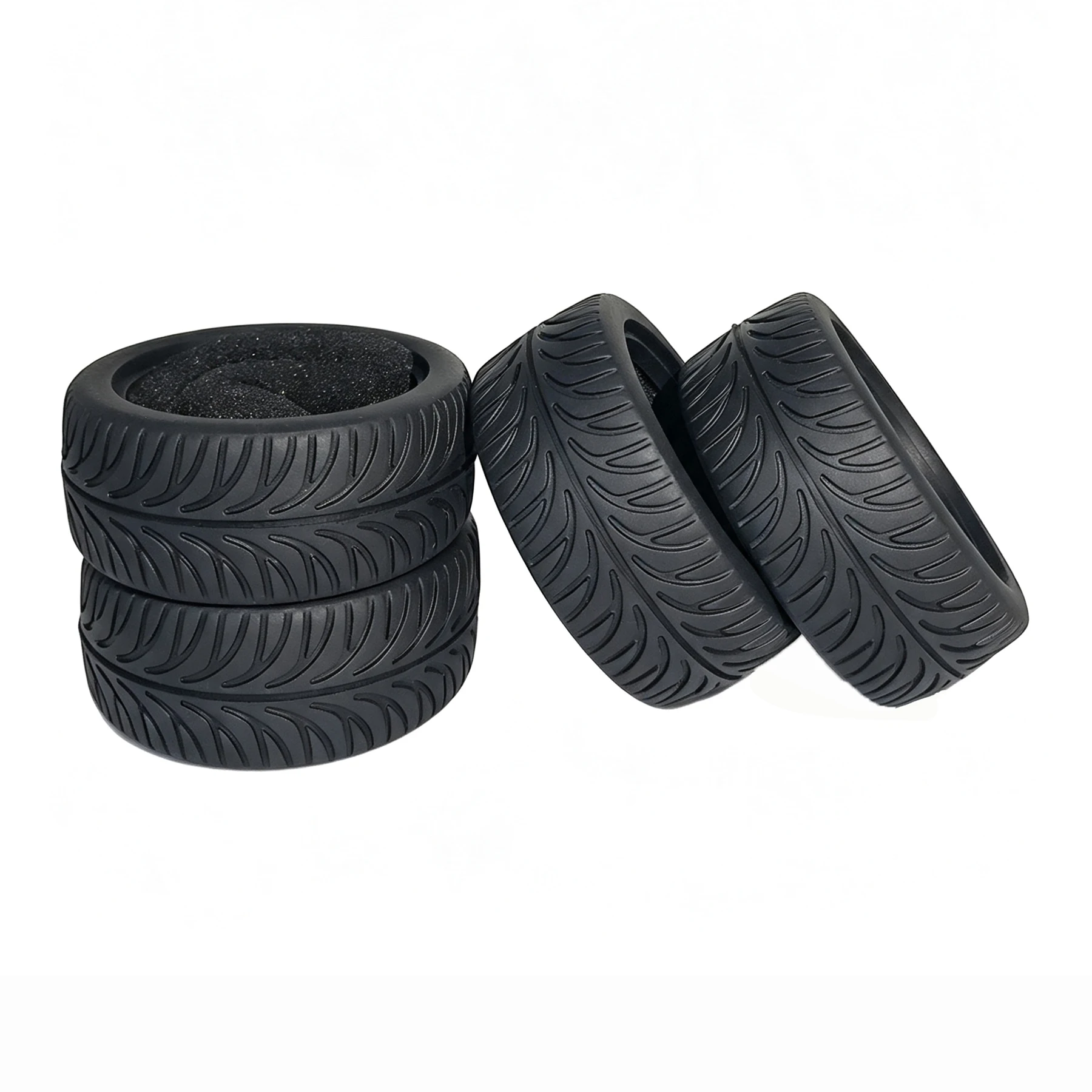 4Pcs Rally Rubber Tyre 1/10 Racing Tires for Tamiya TT01 TT02 XV01 XV02 PTG-2 TA06 HSP HPI Kyosho RC On Road Car Upgrade Parts