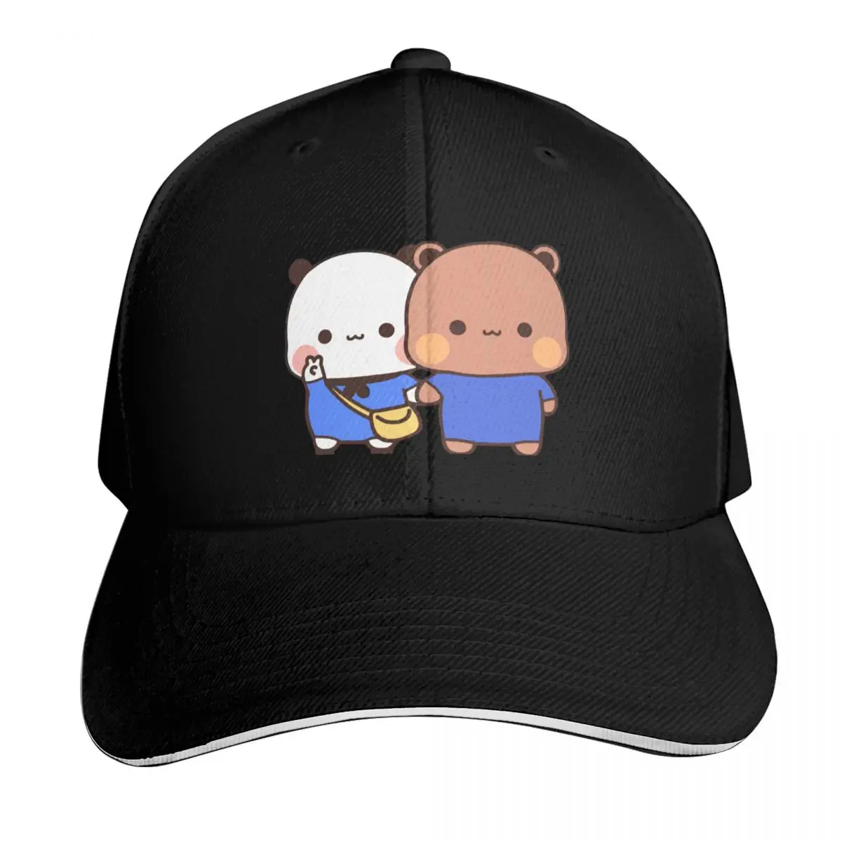 

DuDu Bear and BuBu Panda twining in blue Baseball Cap Hood sun caps funny hat Ball Cap Sun Hats For Women Men's