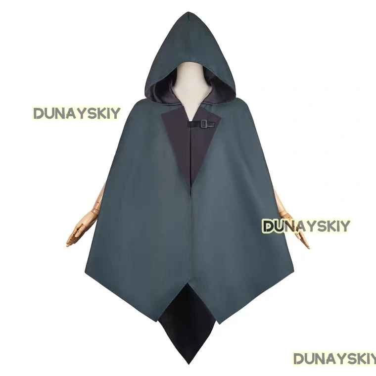 Jinx Cosplay Women Fantasy Green Hooded Cloak Game LOL Costume Female Top Cape Outfits Halloween Carnival Suit Roleplay Cloth