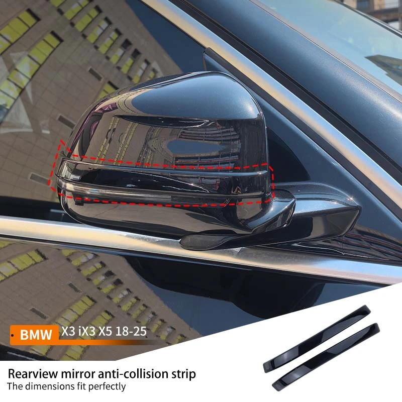 

Car Rearview Mirror Anti-collision Strip Cratch Wear resistant ABS Protector Sticker Accessories For BMW X3 iX3 X5 2018-2025