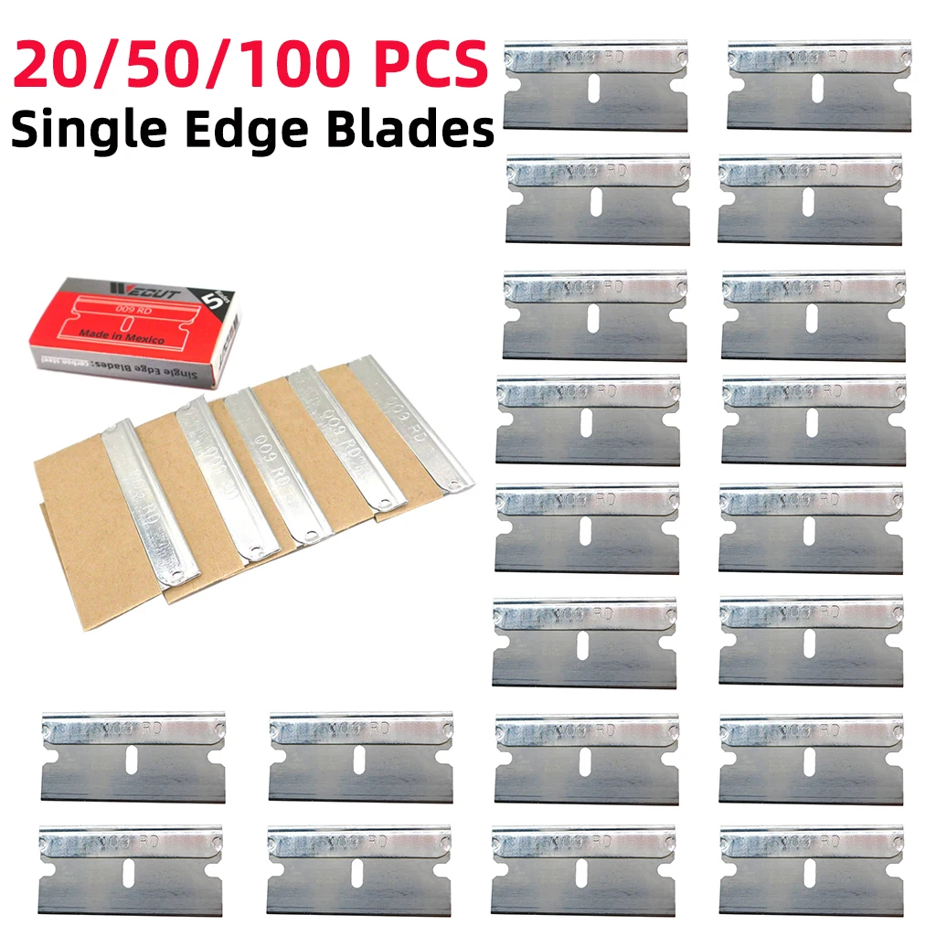 

20/50/100pcs Single Edge Blades For Mobile Phone Screen LCD Glue Removal Glass Scraping Rubber Spatula Car Film Cleaning Blade