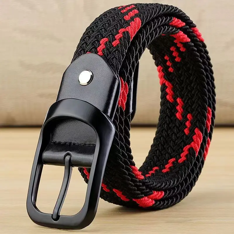 105cm Length 13 Colors Choose Universal Men And Women Woven Elastic Canvas Belt Non Porous Casual Interspersed Breathable