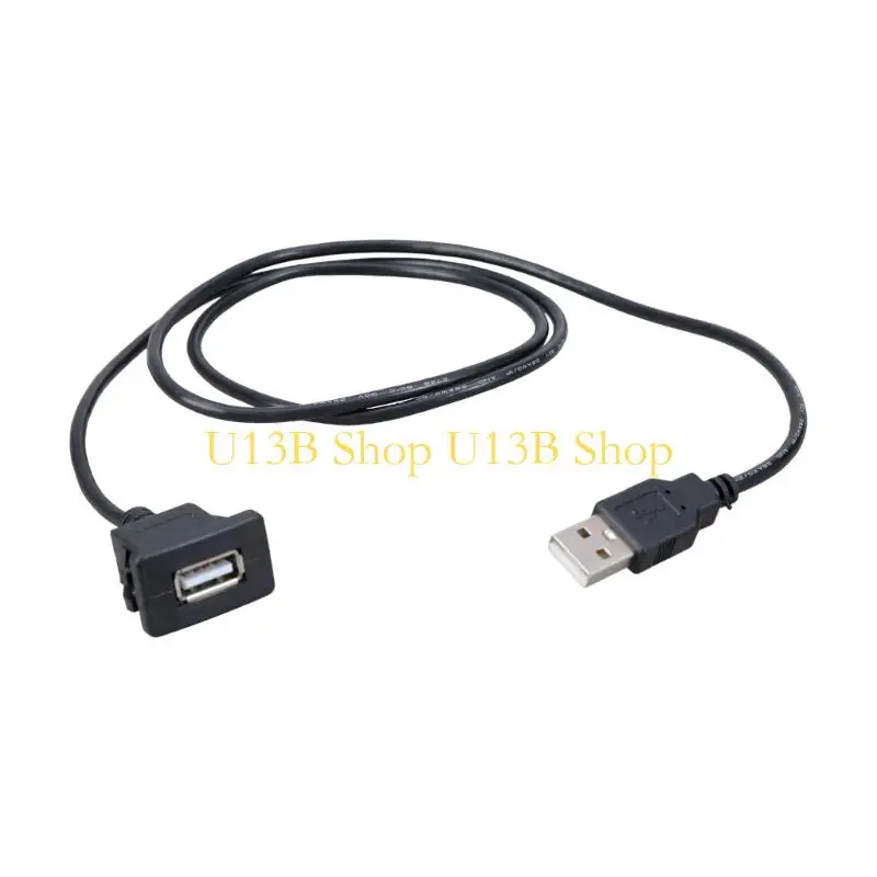 U13B Embedded USB2.0 Data Charging Cable with Square Retention Clip Square Port Extension Cable for Vehicle Boats Truck Use