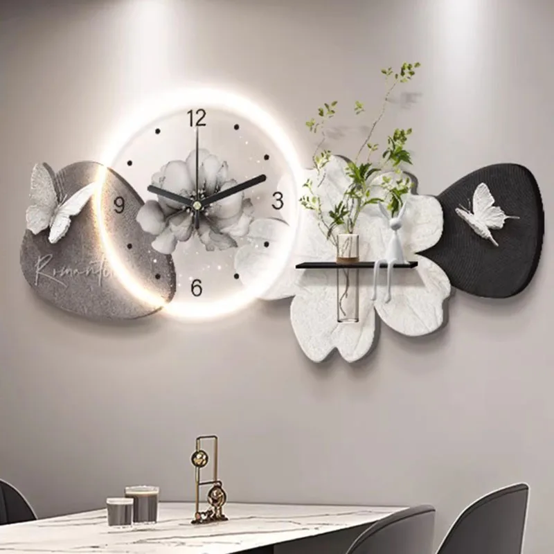 Silent Light Luxury Wall Watch Creative Aesthetic Fashion Romantic Clock Wall Interior High Quality Reloj Pared Home Decoration