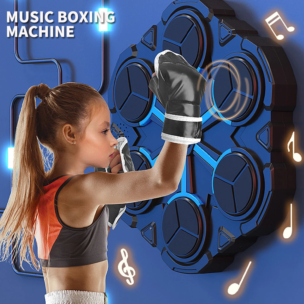 Macchina da boxe musicale intelligente Bersaglio da parete per adulti domestici Reazione di attacco per bambini Bersaglio elettronico per interni Dispositivo di allenamento Sanda