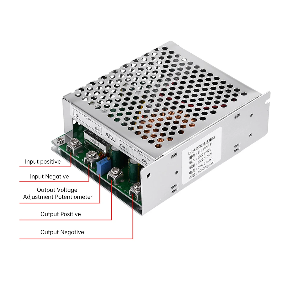 1000W High Power DC DC Adjustable Step-down Buck Voltage Converter Module Digital Voltmeter with Led Display