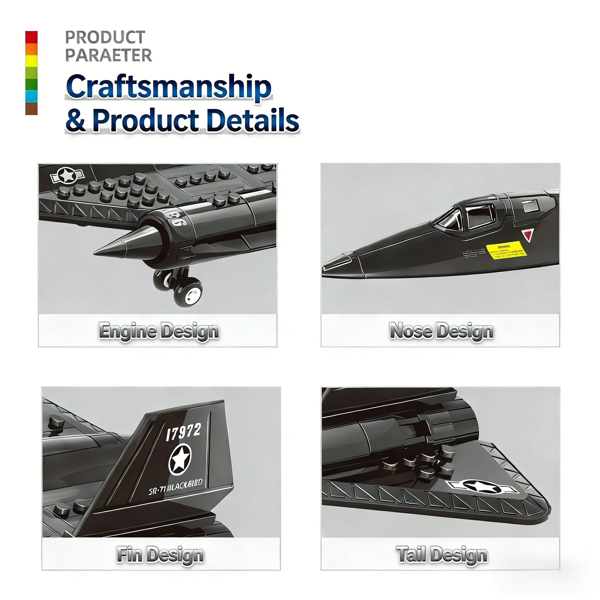 3-in-1 Aircraft Series Building Blocks: SR-71 Blackbird, Airbus A320 & Apache Helicopter Model Kits, Collectible for Adult Fans