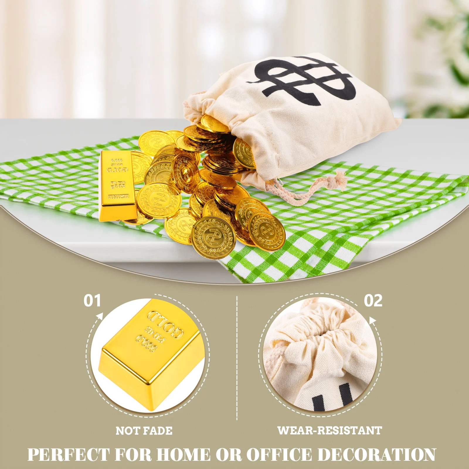 

1Set Pirate Prop Fake Plastic Engraved Golden Coins Decoration Party Movie Props Home Furnishing Fengshui Ornament