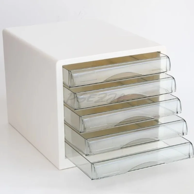 White Five Layer Filing Cabinet for Office and Home Use, Convenient and Tidy for Organization and Storage