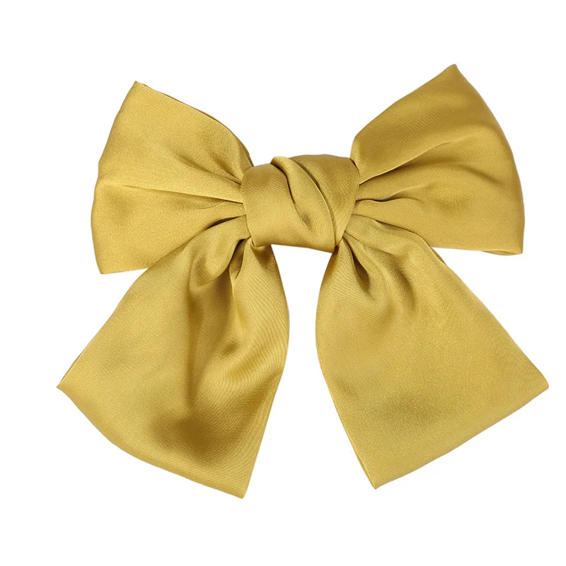 Fashion Ribbon Hairgrips Big Large Bow Hairpin For Women Girls Satin Trendy Ladies Hair Clip New Cute Barrette Hair Accessories